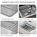 TQVAI Silverware Organizer - 5 Slots Non-Slip Mesh Kitchen Drawer Organizer - Metal Compact Utensil Cutlery Holder in Drawer Tray, Silver