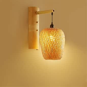 Modern Weaving Bamboo Art Wall Lamp LED Personality Creative Living