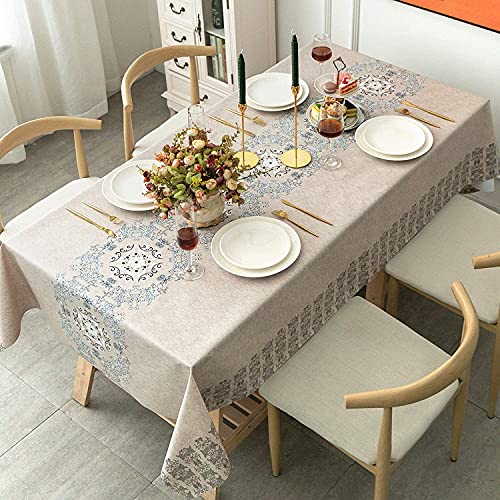 Nappe rectangulaire imperméable anti-encrassement 140x140 cm lavable table - 2