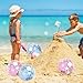 Whaline 4Pcs 16'' Mermaid Inflatable Beach Ball Glitter Pool PVC Balls Game Toys for Summer Hawaiian Tropical Theme Beach Party Decorations Water Sand Game Accessory, Pink Blue