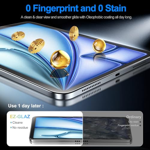 Image of EZ-GLAZ-2 Pack Paper-Feel Screen Protector for iPad Air 11 Inch M4 /M3 /M2 (2026 /2025 /2024) - Apple Pencil Compatible, 9H+ Tempered Glass, Matte Film, Anti-Scratch, Bubble Free, with Installation Box