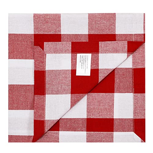 Servilletas de tela 20x20 pulgadas pack 12 cuadros rojo y blanco miniatura 2