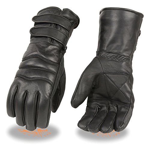 Men's Waterproof Gauntlet Gloves w/ Flex Knuckles (Black, 3XL)