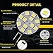YM E-Bright 12-Pack G4 Puck Lights LED Bulbs Side Pin Base White Round G4 5050 12SMD LED RV Camper Light Bulb Home Reading Light Marine Lamps DC 12V