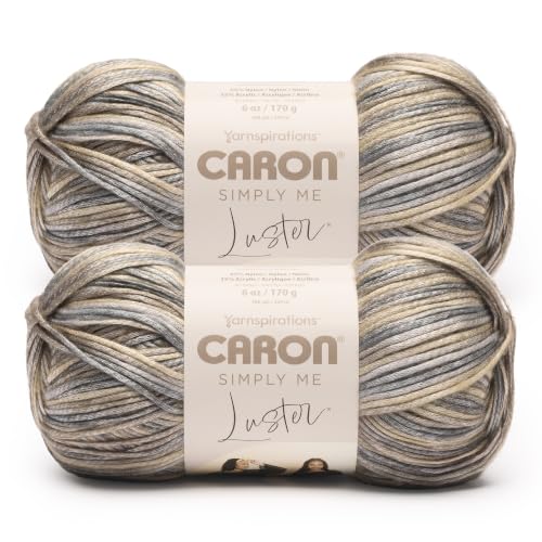 Image of Caron Simply Me Luster Yarn for Crocheting Soft, Sandbar, 2-Pack