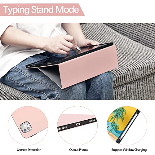 Ipad Pro 12.9 Inch 6Th / 5Th Generation Case (2022/2021 Version), Ipad Pro 12.9 Cases With Pencil Holder, Minimalist Full Body Protective Tablet Folio Cover Auto Wake/Sleep - Rose Gold #TOP3