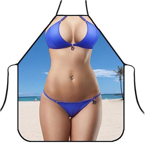 2 delantales divertidos impermeables sexy delantal creativo de cocina delantal de cocina a la parrilla para hornear fiesta broma regalo delantales,