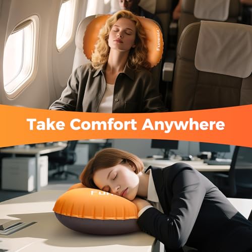 Funesla Camping Pillow Inflatable, Compressible, Lightweight Inflatable Pillows for Camping, Small InflatableTravel Camping Pillow for Adults Kids, Backpacking, Hiking, Beach-Orange - Image 7