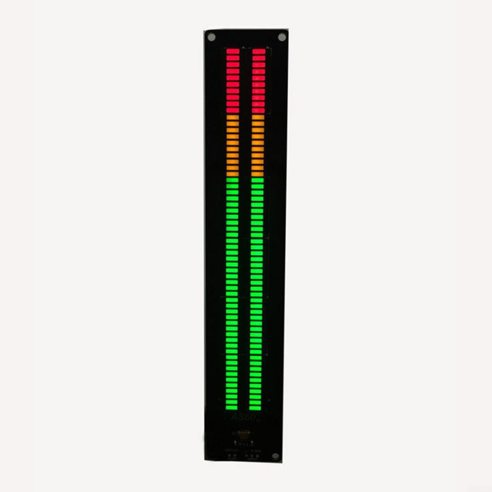 Modulo analizzatore LED AS60, VU Meter a 60 segmenti con 7 modalità di visualizzazione e controllo del guadagno a 10 livelli, display del livello audio DC 5 V per sistemi audio