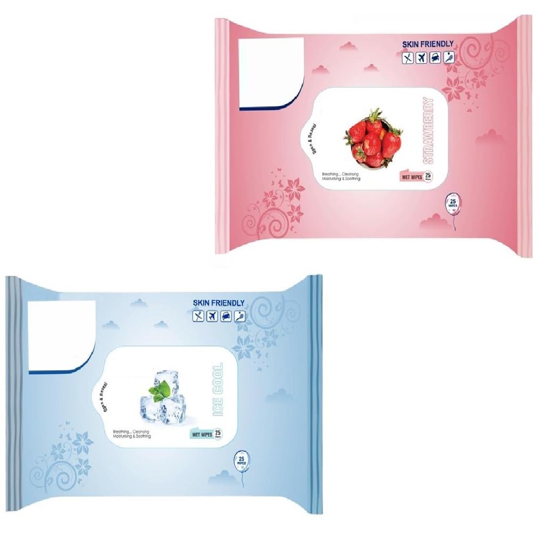 Facejewel Breathing Cleansing Moisturising & Soothing Strawberry, Ice Cool Wet Wipes With (50 Wipes)-image-40
