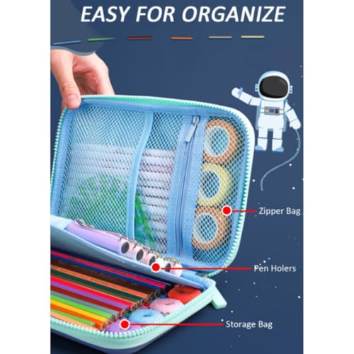 Image of Storio Big Size Eva 3D Cover Large Capacity Space Astronaut Pencil Case Compartments, School Pouch Premium Stylish Pen Holder (Big Size Astronaut Pencil Case), Multicolor