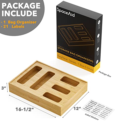 Organizador de bolsas de cocina SpaceAid para cajón de galón y sándwich 4