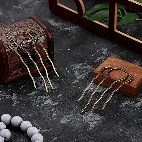 image for Chuangdi 6 Pcs French Hair Pin Metal Hair Forks Clip U Shaped Updo Bun