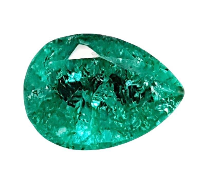 Émeraude naturelle poire 13x12mm pour remplacer vos gemmes de bijoux ternes