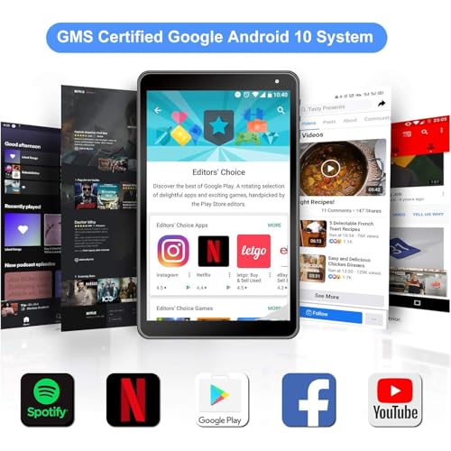 AWOW 10,1-Zoll-Tablet, 5000 mAh Akkulaufzeit, 2 GB RAM und 32 GB Speicher, Micro-SD-Karte mit bis zu 128 GB, Android 10 Go Edition, 800 1280 HD IPS-Display, 1,5 GHz Quad-Core-Prozessor
