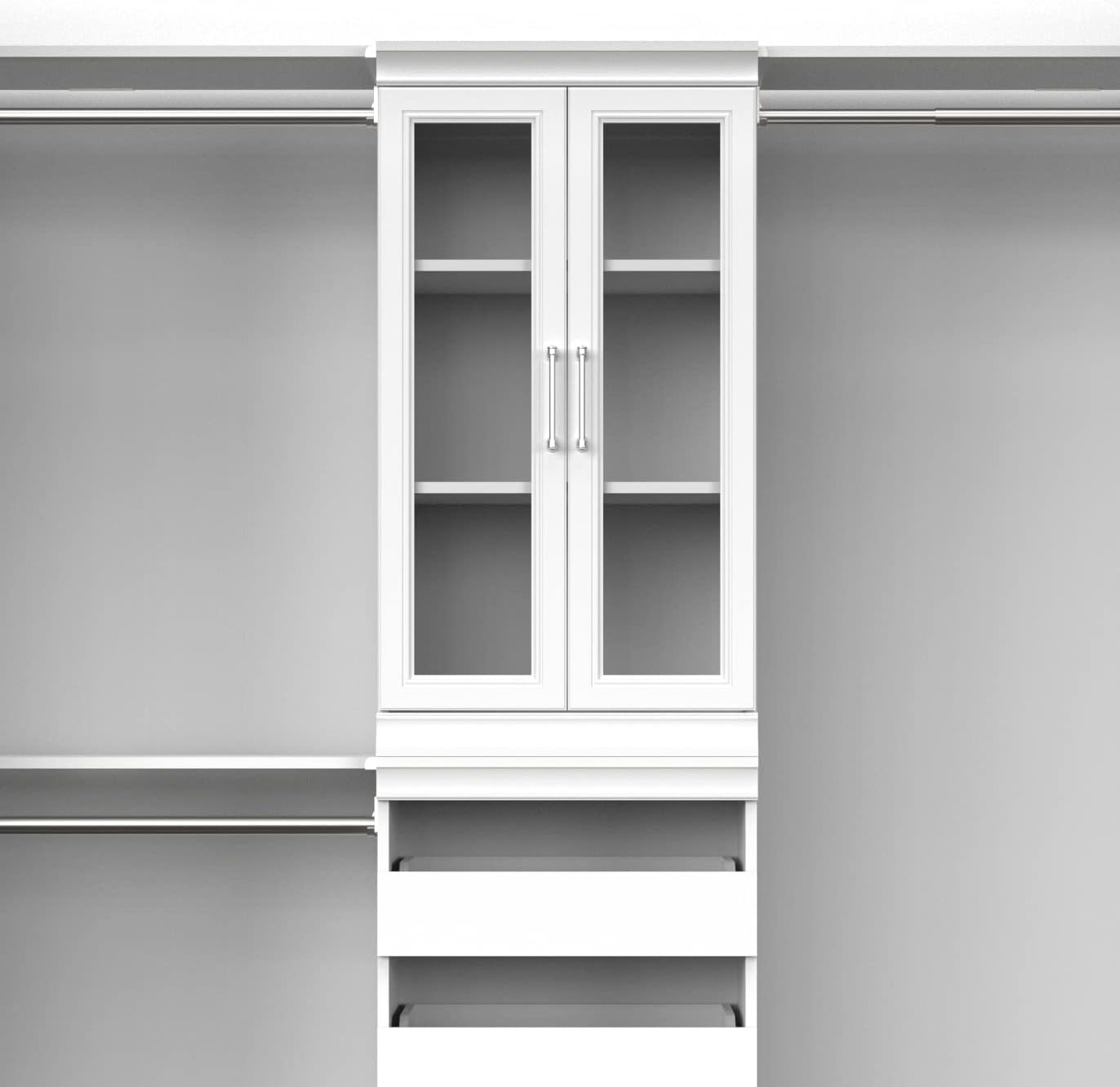 White Shaker Style Glass Pane Closet Doors