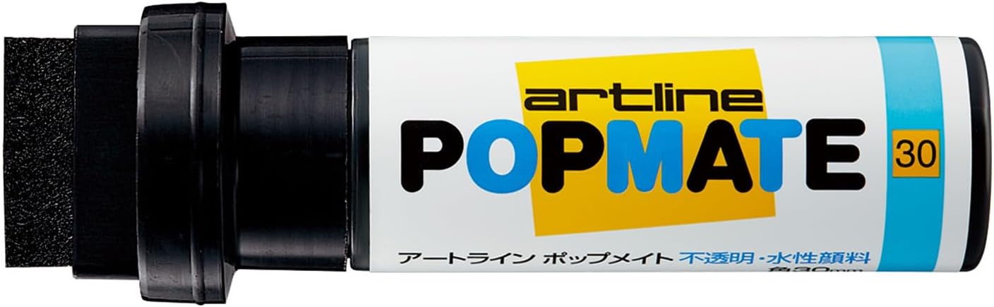 Shachihata PMP-30B Popmate Pop Marker, 1.2 inches (30 mm), Water-Based Pigment, Black