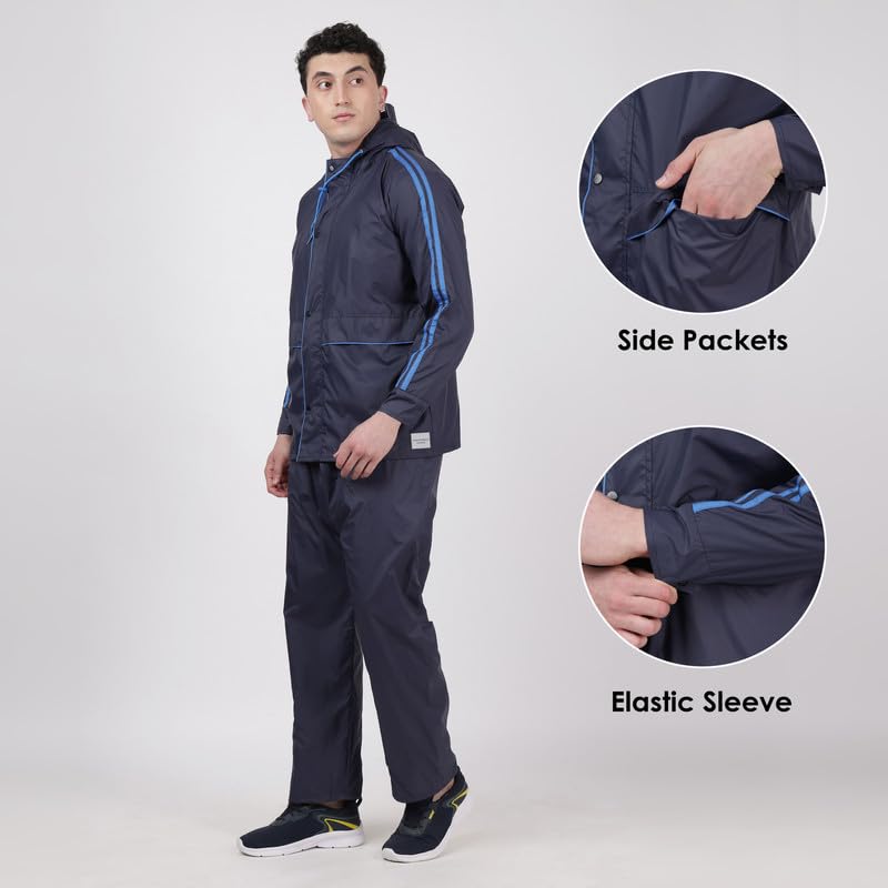 Image of Indian Terrain Men's Rain Coat with Pant and Pocket waterproof and heavy duty