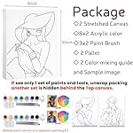 2 Pack Paint and Sip Canvas Painting Kit Pre Drawn Canvas for Painting for Adults Stretched Canvas Couples Games Date Night Afro Elegant Gentleman and Lady Couple Paint Party Valentines - Image 5