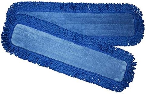 24 Inch Replacement Mop Pads with Fringe, 2 Pack, Microfiber, Professional Grade, Fits Any 24 Inch Velcro Style Mop Head, for Dry or Dust Mopping.