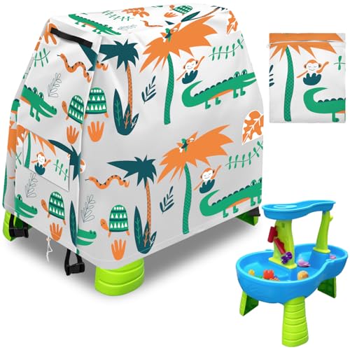 Infowush Kids Water Table Cover for Step 2 Rain Showers Splash Pond Water Table Outdoor Play Toys Cover for Water Table for Toddlers 1-3 Waterproof Dust Proof Anti-UV-Cover onlyD