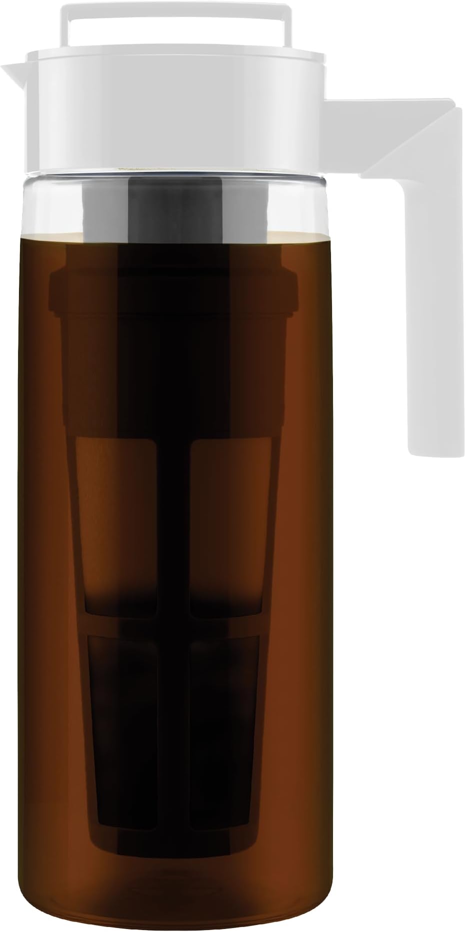 Patented Deluxe Cold Brew Coffee Maker With White Lid Airtight Pitcher, 2 Quart, White