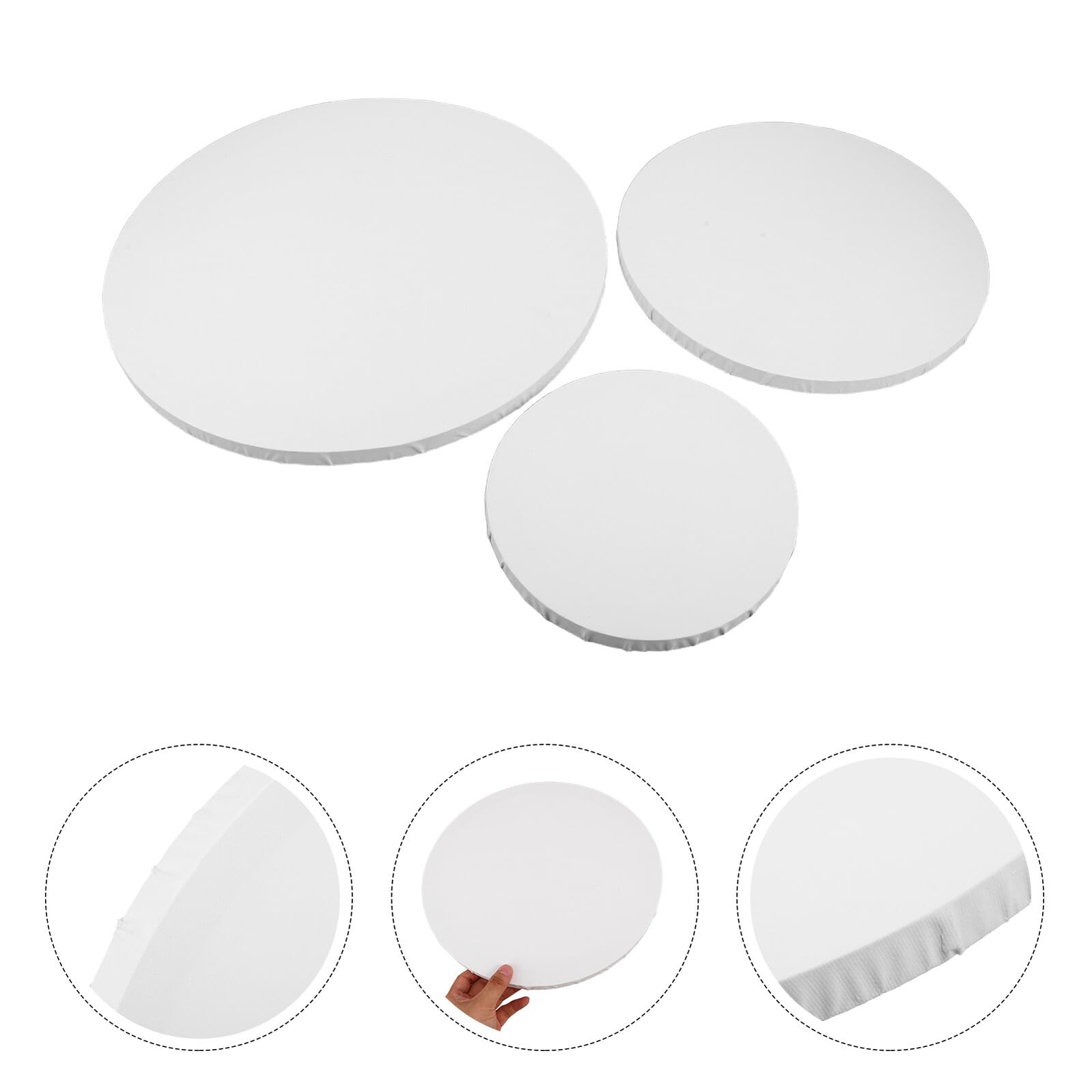 3 pièces Lot de Toiles Rondes Coton Cadres Circulaires pour Peinture à Huile Surface Texturée Fine pour Meilleure Adhérence pour Artistes et Créations Modernes