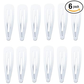 Nyamah Sales Women Metal Tik Tak Pins Snap Hair Clips Accessories No Slip Hair Barrettes Girls Ladies Hair Styling Pins Hair Clips (WHITE)