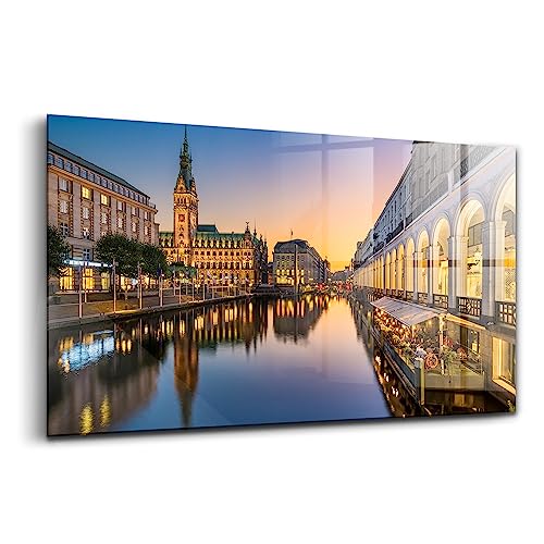 Image verre coloré Hambourg 100x50cm pour salon moderne