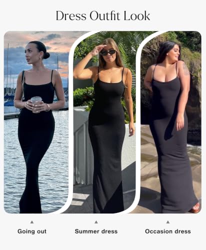 Image of Popilush Maxi Bodycon Dress with Built in Bra, Long Shapewear Dresses | Tummy Control, Floor-length, Formal Occasions, Wedding Guest and Engagement