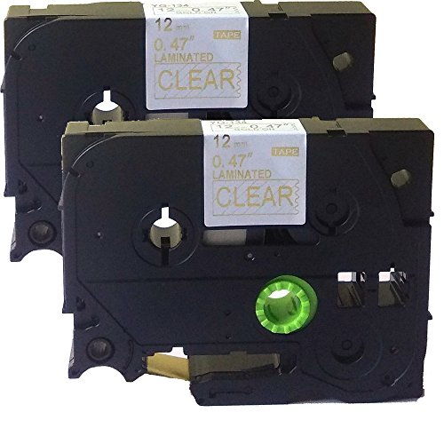 Neouza 2Pk Compatible For Brother P-Touch Laminated Tze Tz Label Tape Cartridge 12Mm X 8M (Tz-134 Tze-134 Gold On Clear) #TOP14