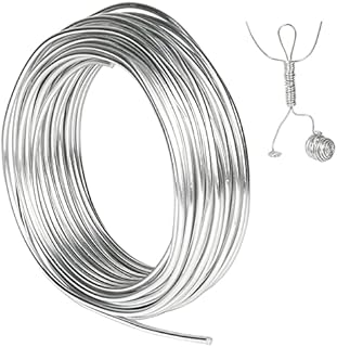 Aluminum Craft Wire 9 Gauge, 3mm Thick 50 Feet Bendable Sculpting Metal Wire for Bike Modelling Skeleton Craft Floral Making, Jewelry Making, Wire Weaving and Wrapping