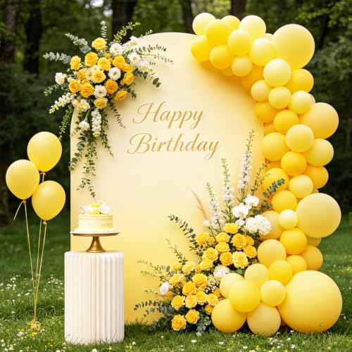 Image of 108Pcs Double Stuffed Yellow Balloon Garland Arch Kit