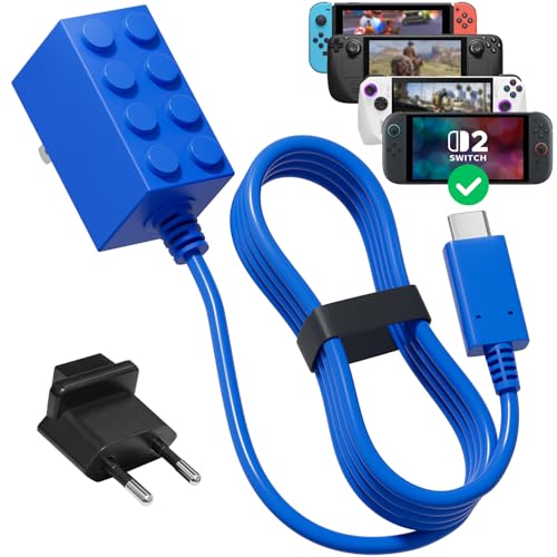 Chargeur 65 W pour Nintendo Switch 2 et consoles avec câble bloc de construction