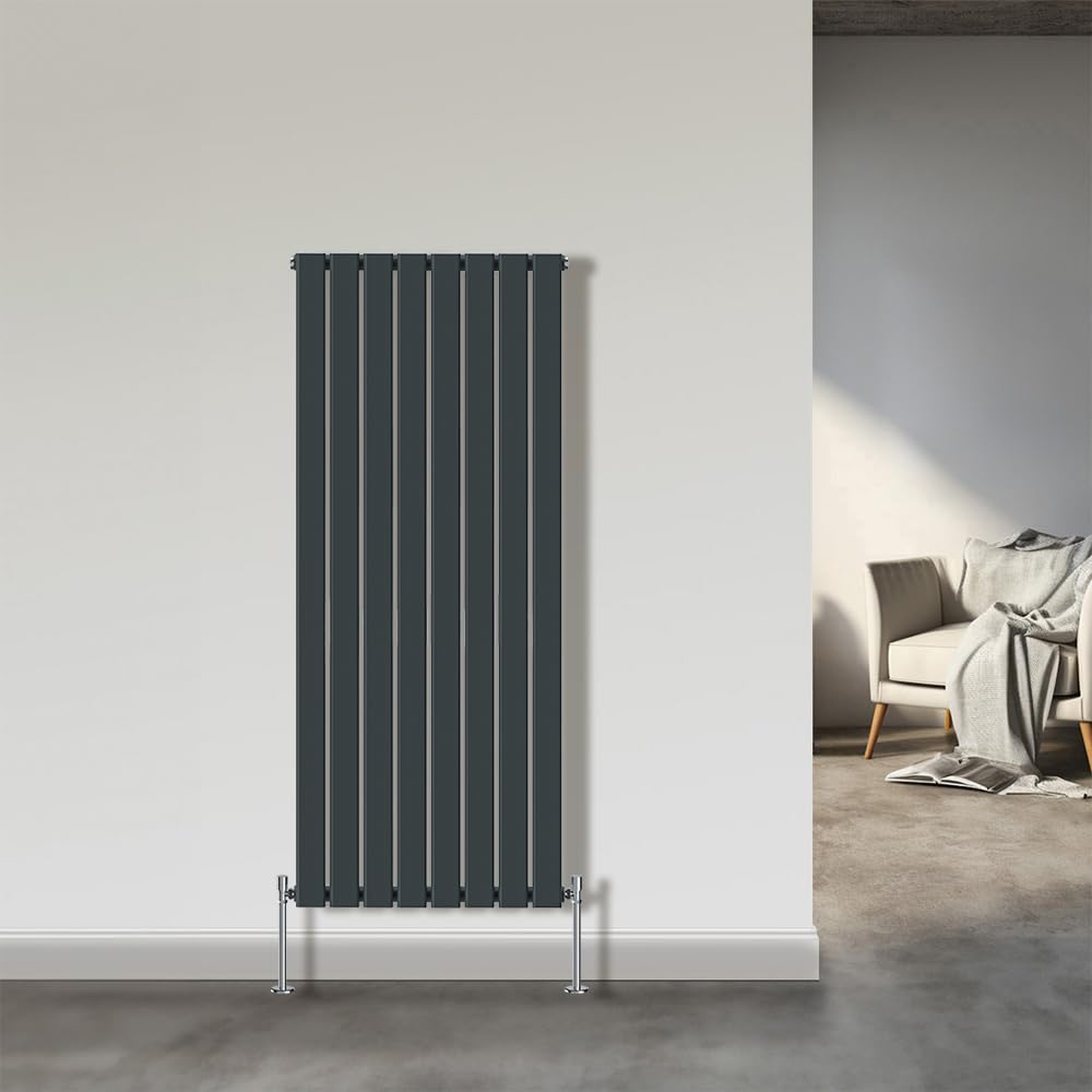 NRG 1600x544mm Single Flat Panel Designer Tall Vertical Radiator Central Heating Anthracite