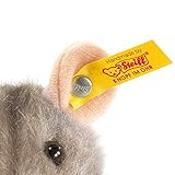 Steiff Piff Maus aufwartend - 10 cm - Kuscheltier für Kinder - Plüschmaus - waschbar - grau (056222)