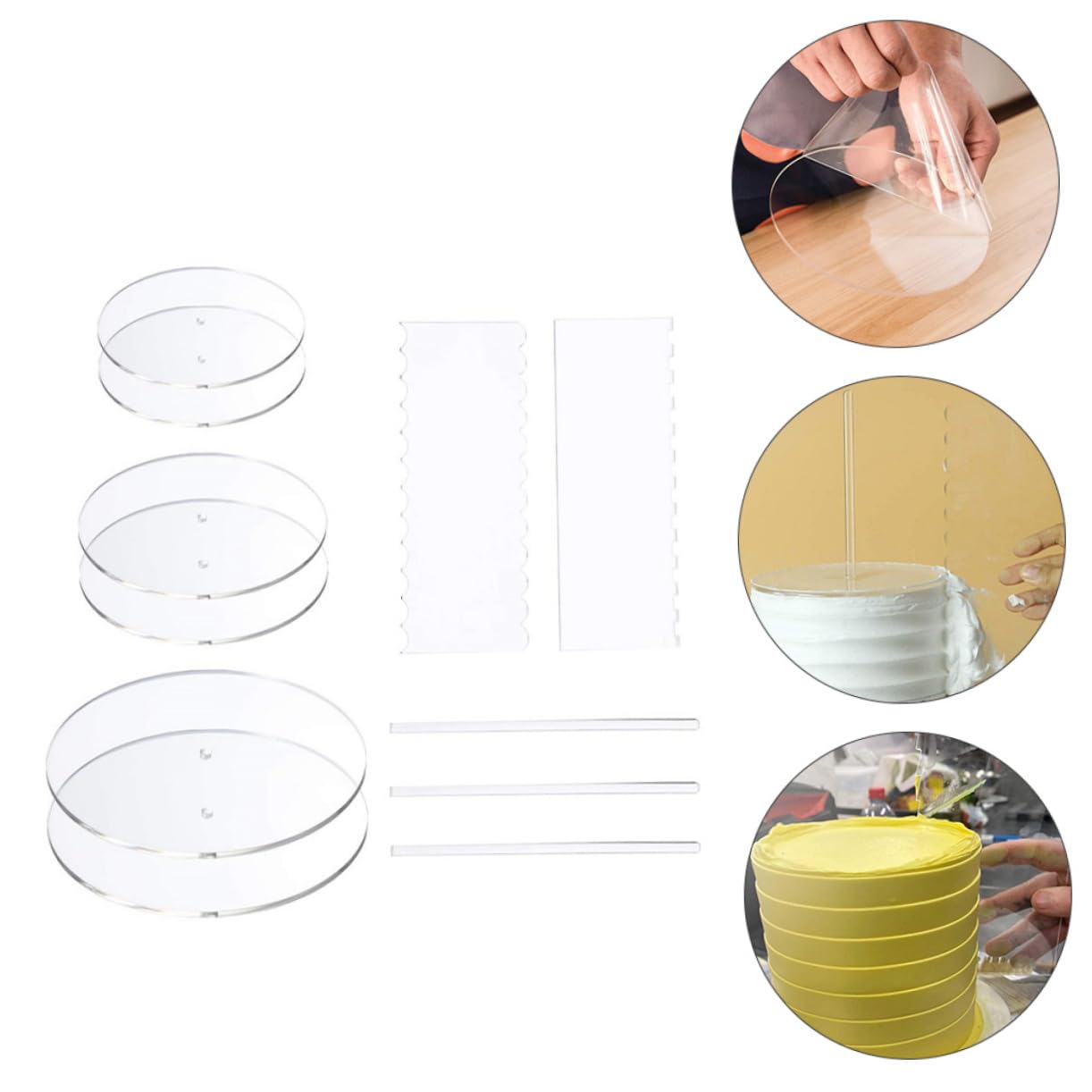 1 Set 11 Stück Ausstecher Quadratische Cupcake-Formen Erdbeer-Zuckerguss Kunststoff-Kuchenplatten Küchen-Backschaber Fondant-Scheibe Kuchenschneider Küchenzubehör