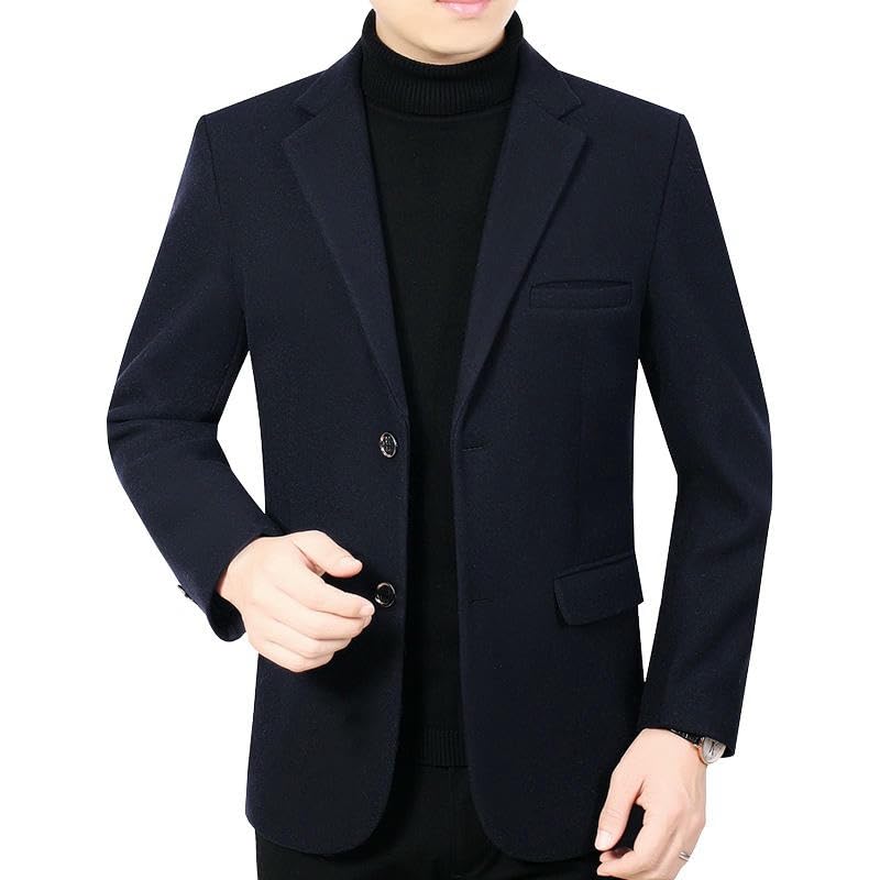 Men's Spring Autumn Casual Wrinkle-Free Woolen Blazer2