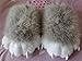 MARICROSEA Unisex Furry Paws Grey Meidum Size, Faux Fox Fur Plush Therian Paws Gloves with Claws, Halloween Cosplay Costume Accessories for Adults