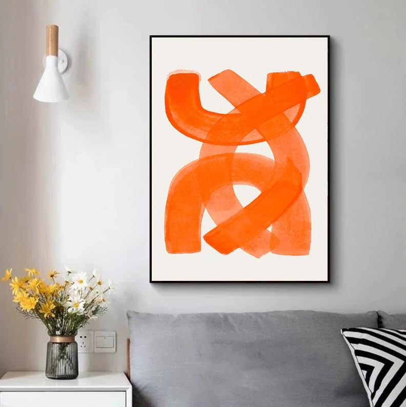 Tableau sur toile décoration intérieure salon motif orange nordique 60x80