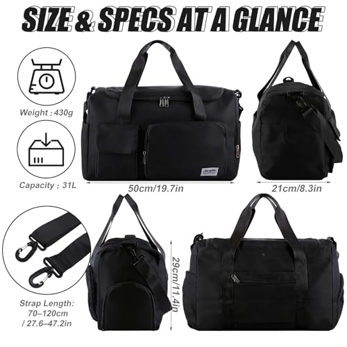 Lychico Large Sports Duffle Bag with Shoe Compartment, Waterproof Gym Bag for Men & Women, Multi-Compartment Holdall for Travel, Work, Overnight - Image 2