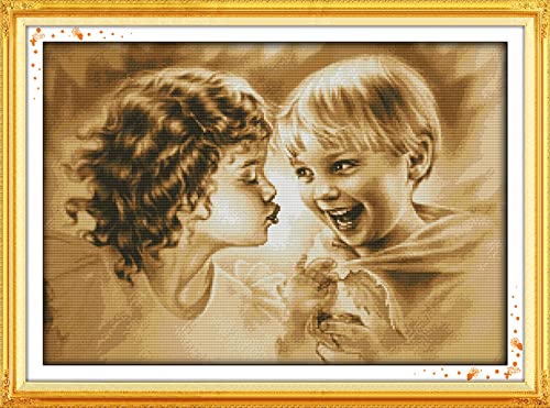 Peinture au diamant 5D pour adultes motif frères et sœurs kit complet d'art strass 30x40cm