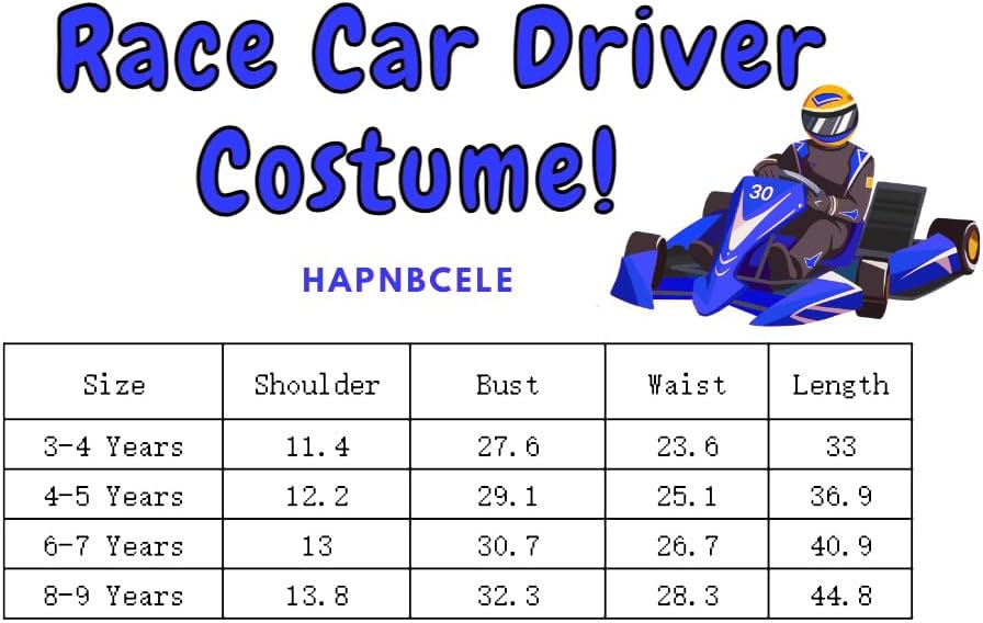 Miniatura 3 de Traje de carreras azul para niños, disfraz de conductor de coche de carreras, disfraz de fiesta de Halloween