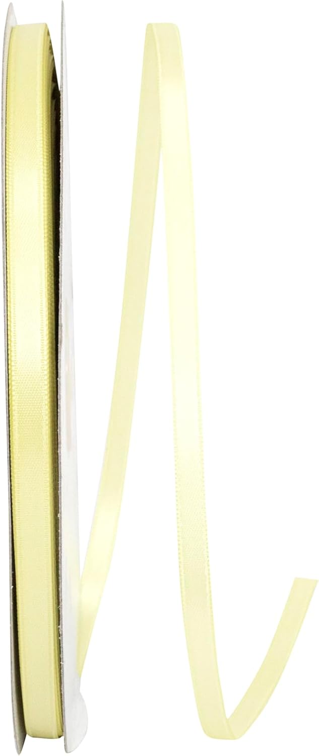 Reliant Ribbon 4950-927-01C Double Face Satin Ribbon, 1/4 Inch X 100 Yards, Maize