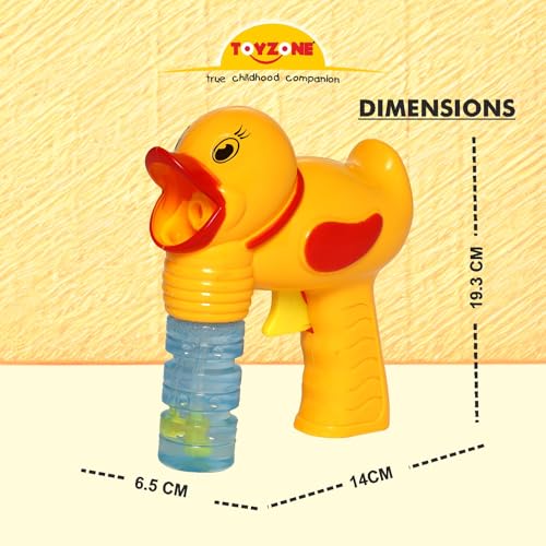 Image of Toyzone Bubble Duck-60048 | Portable Bubble Maker Machine | Outdoor & Indoor Activity Toy | Colorful Bubbles | Cool Toy for Girls & Boys