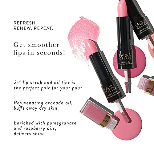 LAURA GELLER NEW YORK Prep-n-Go 2-in-1 Lip Scrub and Lip Oil Tint, Lip Hydrating Oil and Exfoliator, First Place - Image 4