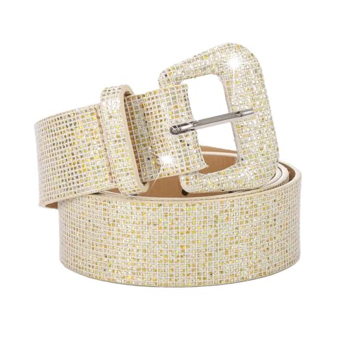 Tgirls Glitter Sequin Belts Women Dress Waist Belt Leather Belts Sparkly Vintage Belt for Jeans Pants