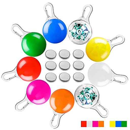 AFUNTA Collar de mascotas con luces LED para perro, gato, 9 unidades, luz LED de seguridad para mascotas, 9 colores, incluye 9 pilas | Ya disponible en tu tienda friki favorita! En mundofriki.es!