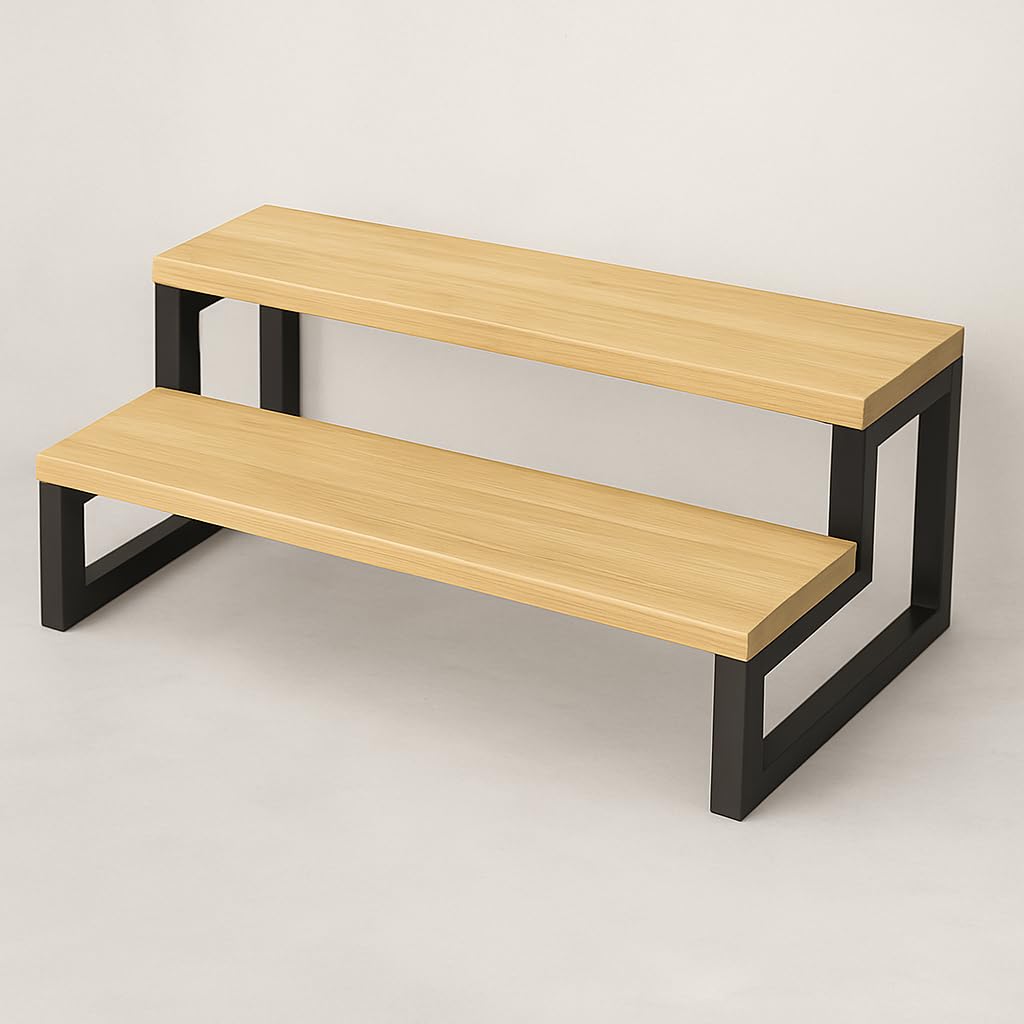 Multipurpose Wooden Countertop Spice Rack Kitchen Organizer 2-Tier Kitchen Storage Jars Holder & Kithen Decor Item (12 Inch)