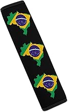 Brazil Map Flag Novelty Car Seat Belt Cover Seatbelt Shoulder Pad Protector 1/2 Pcs for SUV Truck